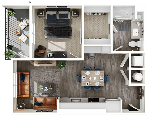 Halogen Apartments A2 3D Floor Plan